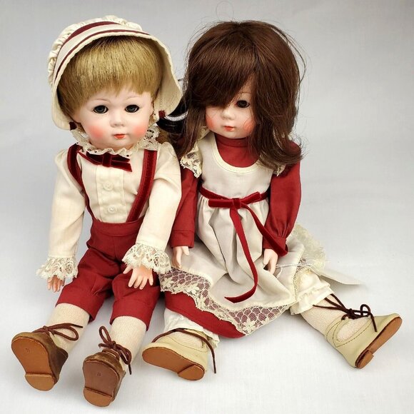 Vintage 1985 Kammer Reinhardt West Germany 2 Dolls Hansel Gretel Pair Boy & Girl